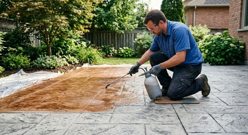 Concrete Patio Staining in Fort Worth, TX