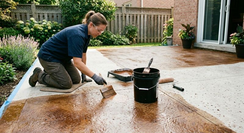 Concrete Patio Staining in Corpus Christi, TX